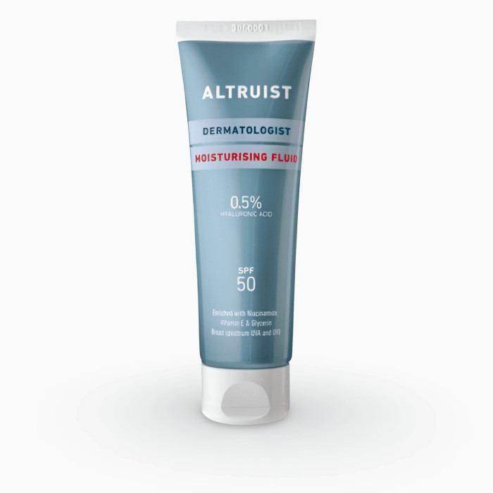 Crema fluid hidratanta cu 0.5% acid hialuronic si SPF50