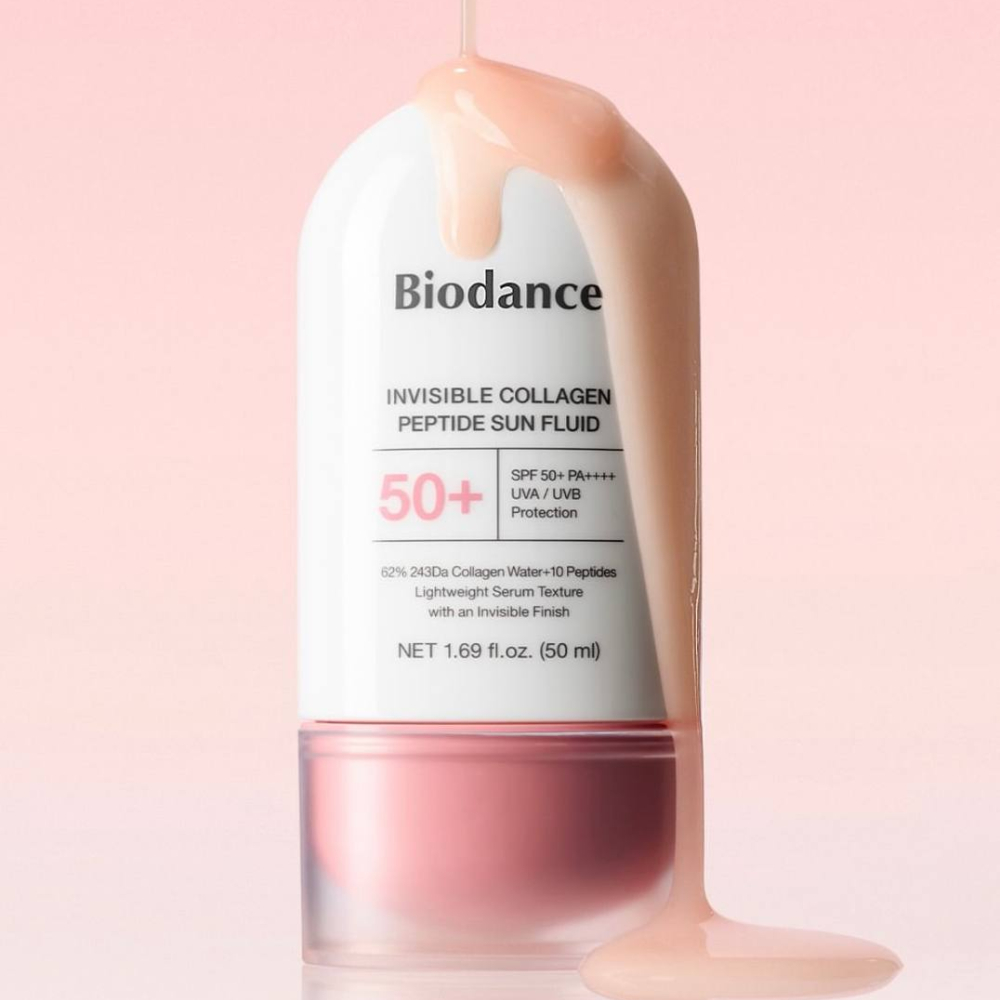 Лёгкий солнцезащитный флюид с коллагеном и пептидами SPF50+
