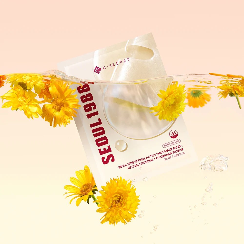 Mască din țesătură cu retinal și extract de Calendula