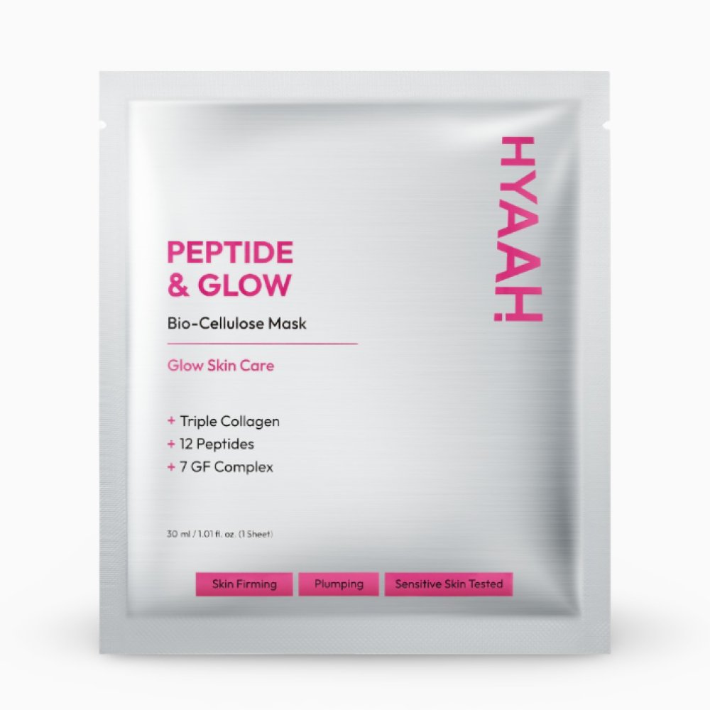 Mască biocelulozică cu peptide pentru hidratare și luminozitate