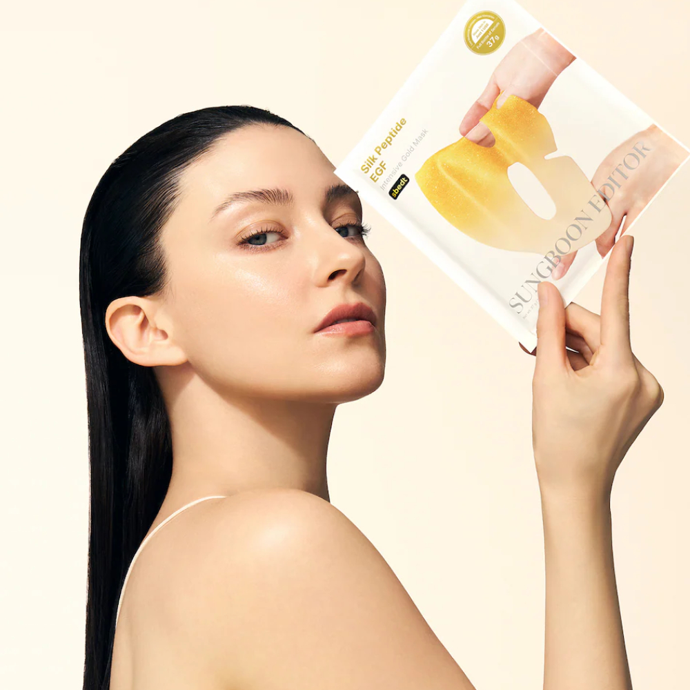 Mască din hidrogel revitalizantă cu peptide de mătase și EGF