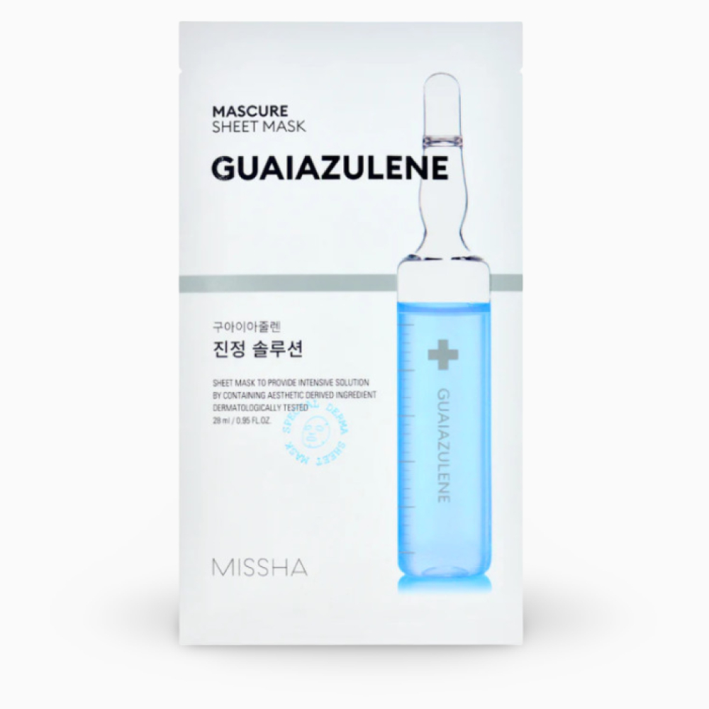 Masca din tesatura pentru fata cu extract de Guiazulene