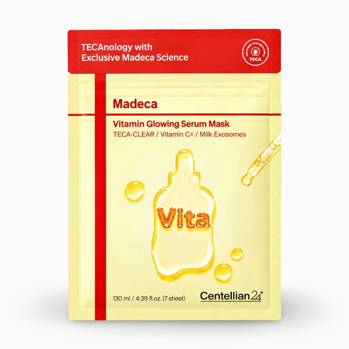 Mască din țesătură cu vitamina C pentru luminozitate și hidratare