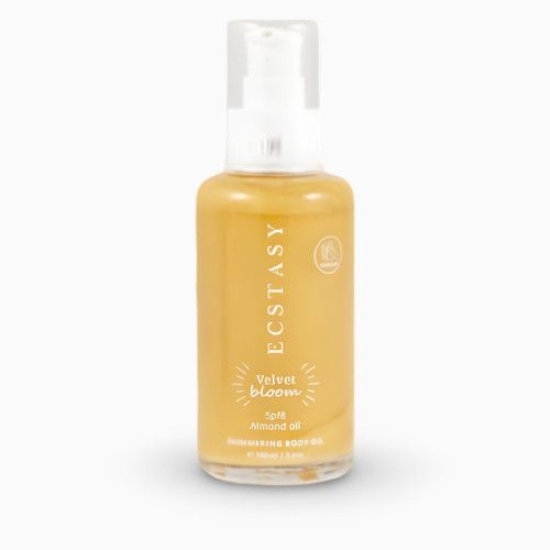 Ulei de corp stralucitor pentru bronz cu aroma de flori de catifea