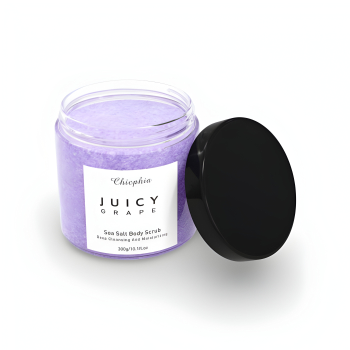 Scrub pentru corp cu sare de mare si aroma de struguri
